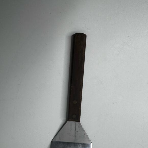 Vintage Household Japan Stainless Slotted Short Spatula Turner Wood Handle - Picture 5 of 7